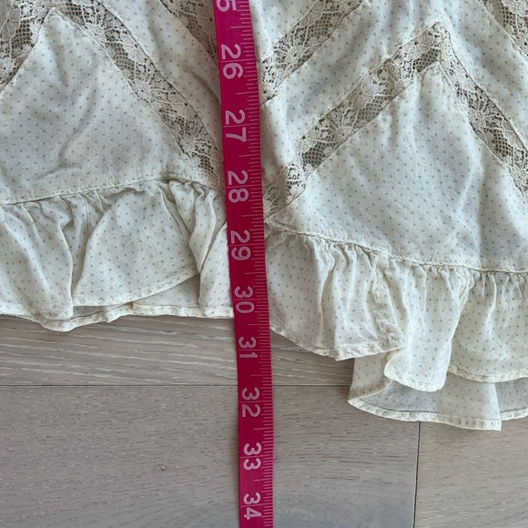 Intimately Free People voile trapeze  Lace Tunic cream dot slip sz small - Picture 10 of 11